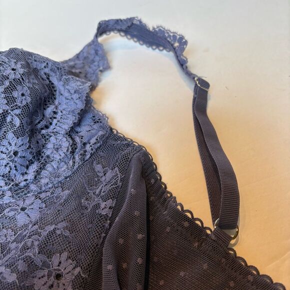 Victoria's Secret Dream Angels Lined Demi Underwire Lace Bustier Blue Size 32B - Picture 6 of 7